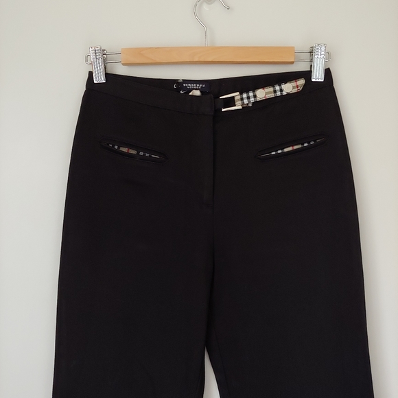Burberry London Black Cotton Pants Vintage Size 2 - Picture 3 of 14